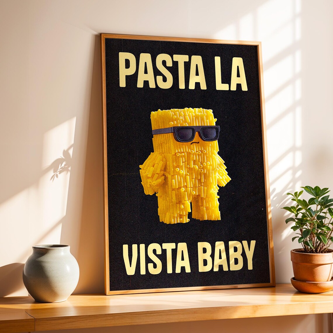 Pasta La Vista Baby - Retro Vintage Food Pun Art