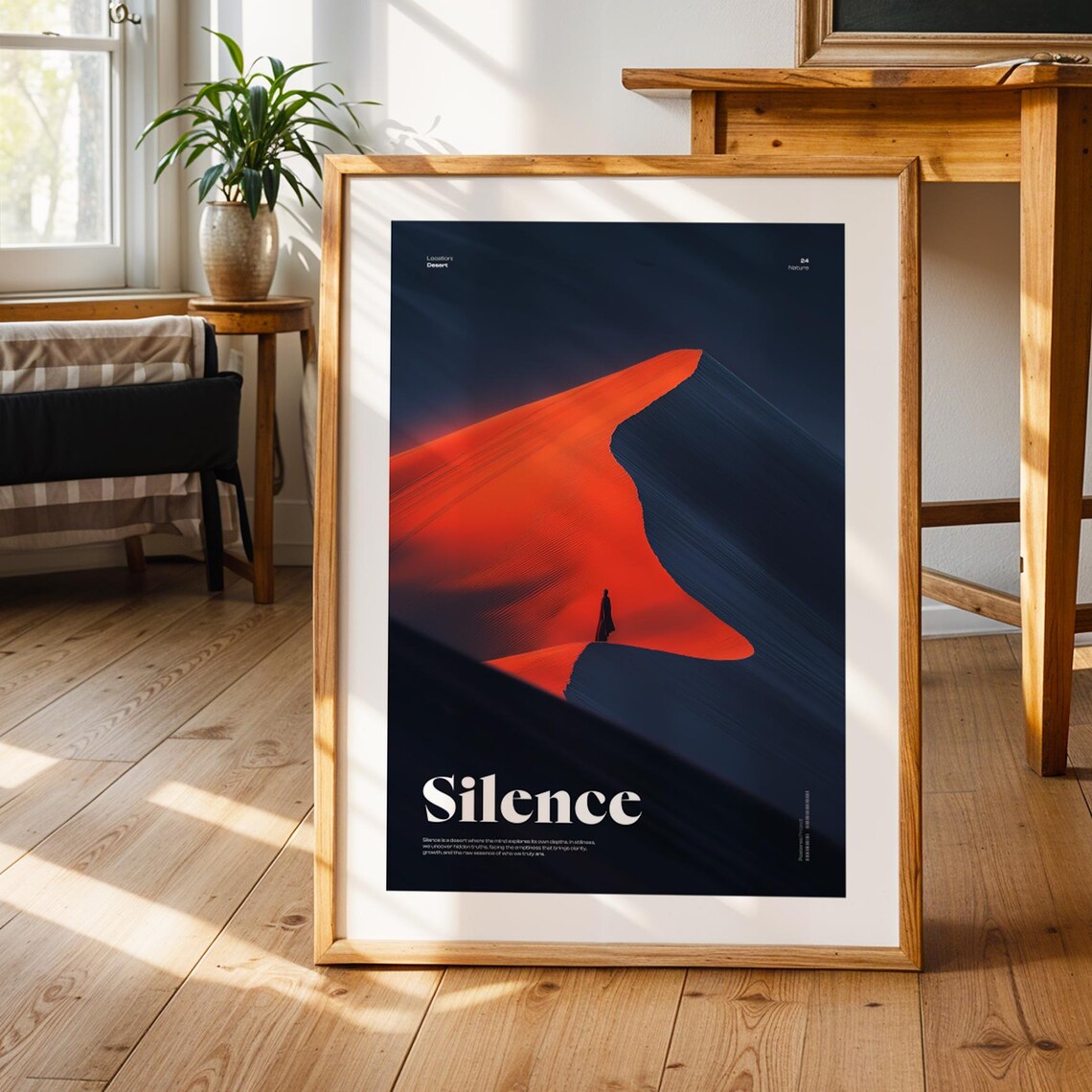 Minimalist Desert Poster, Modern Landscape Art Print