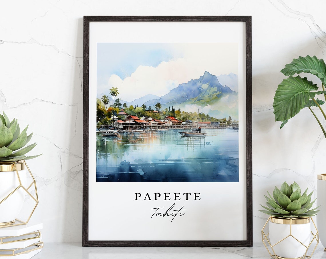 Papeete French Polynesia Travel Poster, Tahiti - Image 3