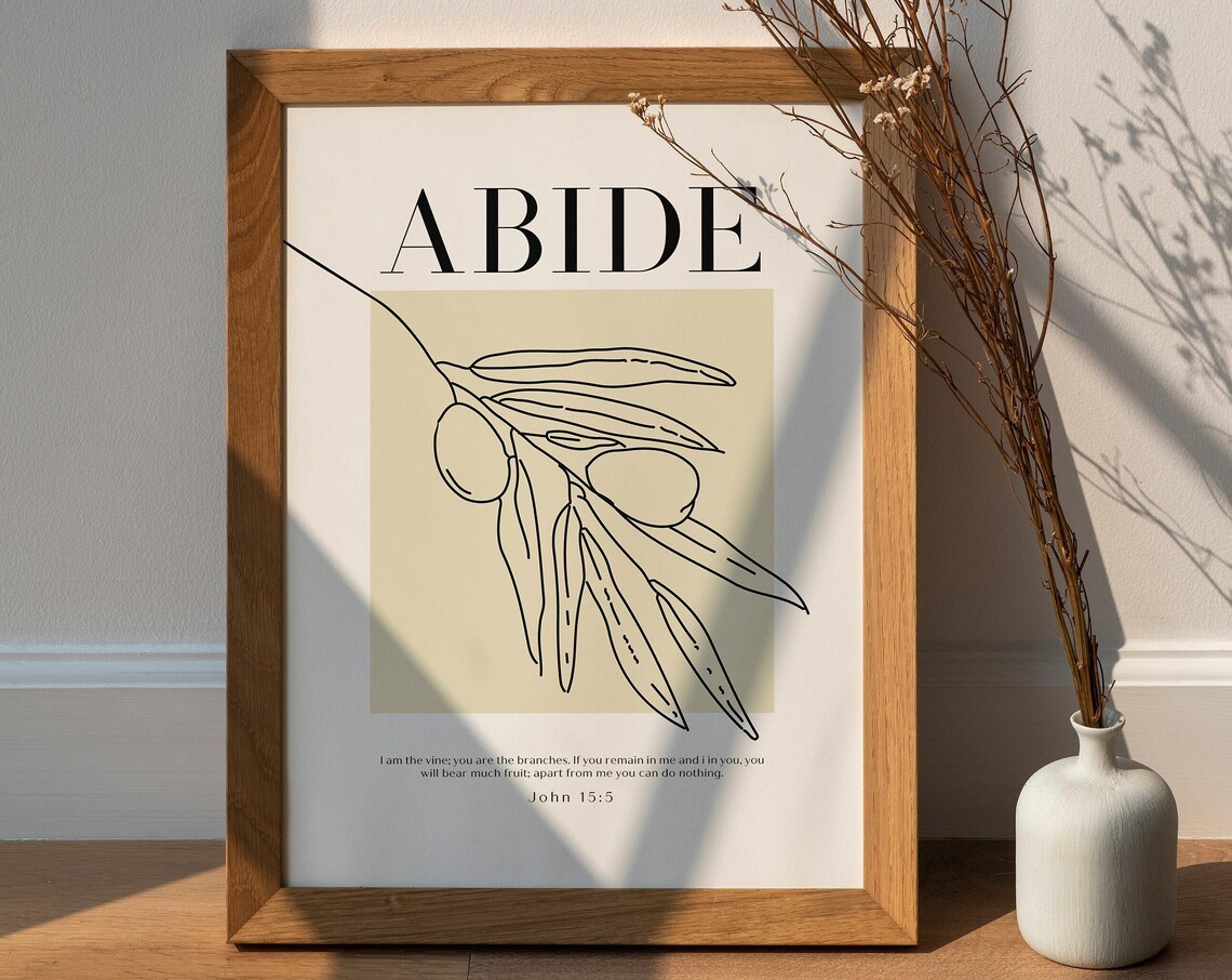 Abide If You Remain In Me John 15:5 Art Print - Image 6