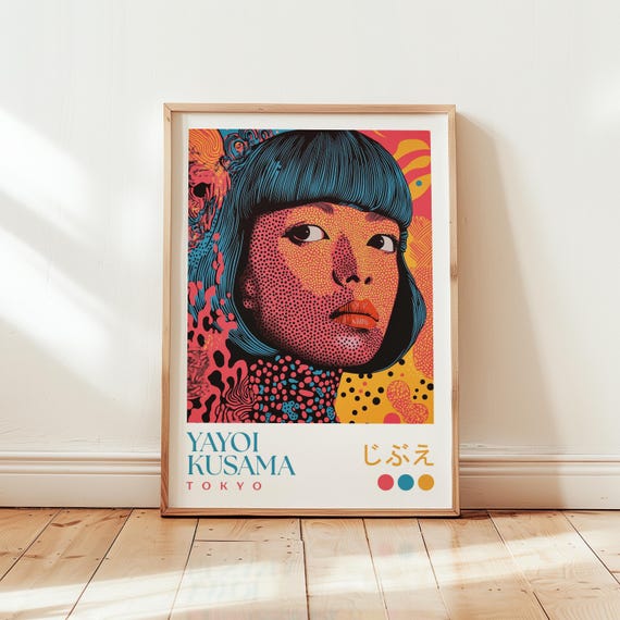 Yayoi Kusama Inspired Print Abstract Japanese Pop Art