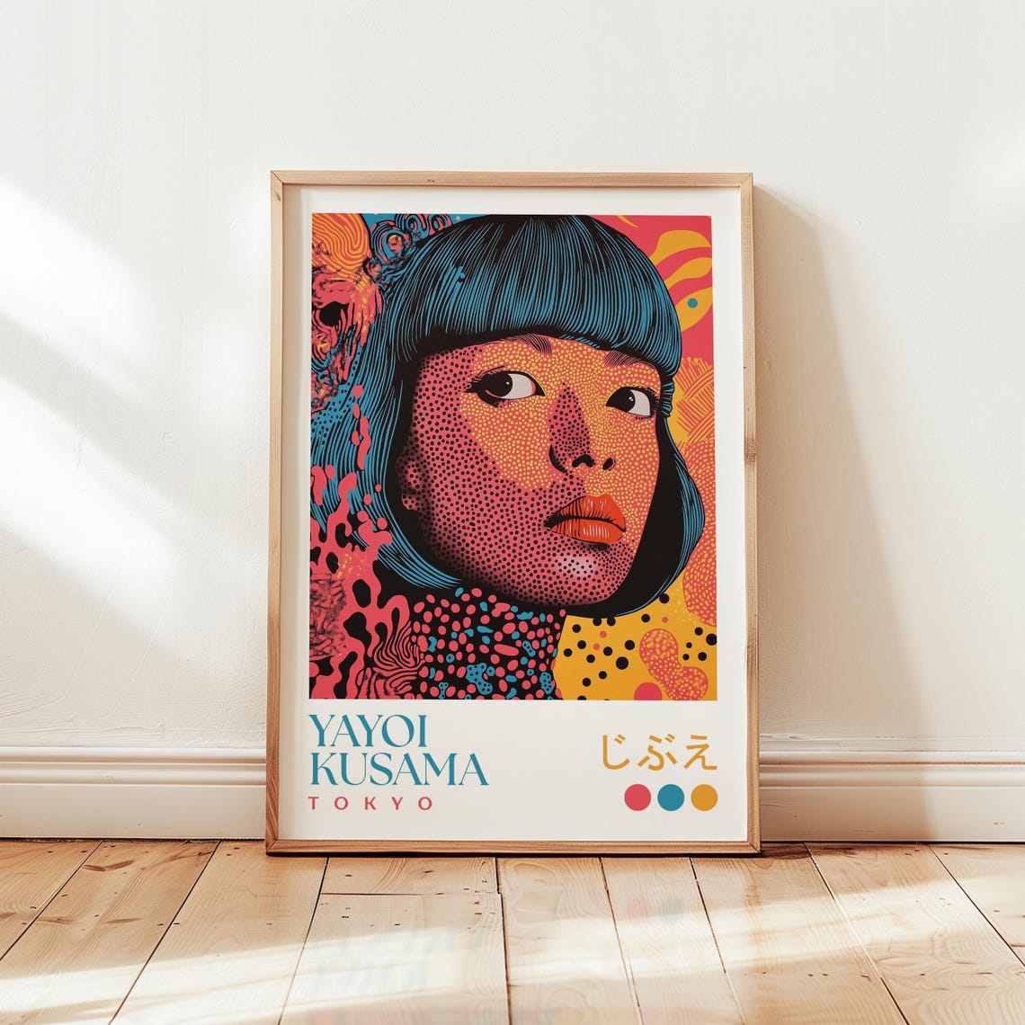 Yayoi Kusama Inspired Print Abstract Japanese Pop Art