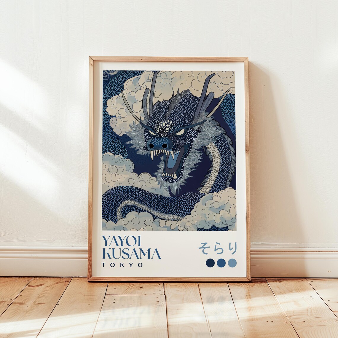 Yayoi Kusama Inspired Dragon Art Print, Modern Japanese