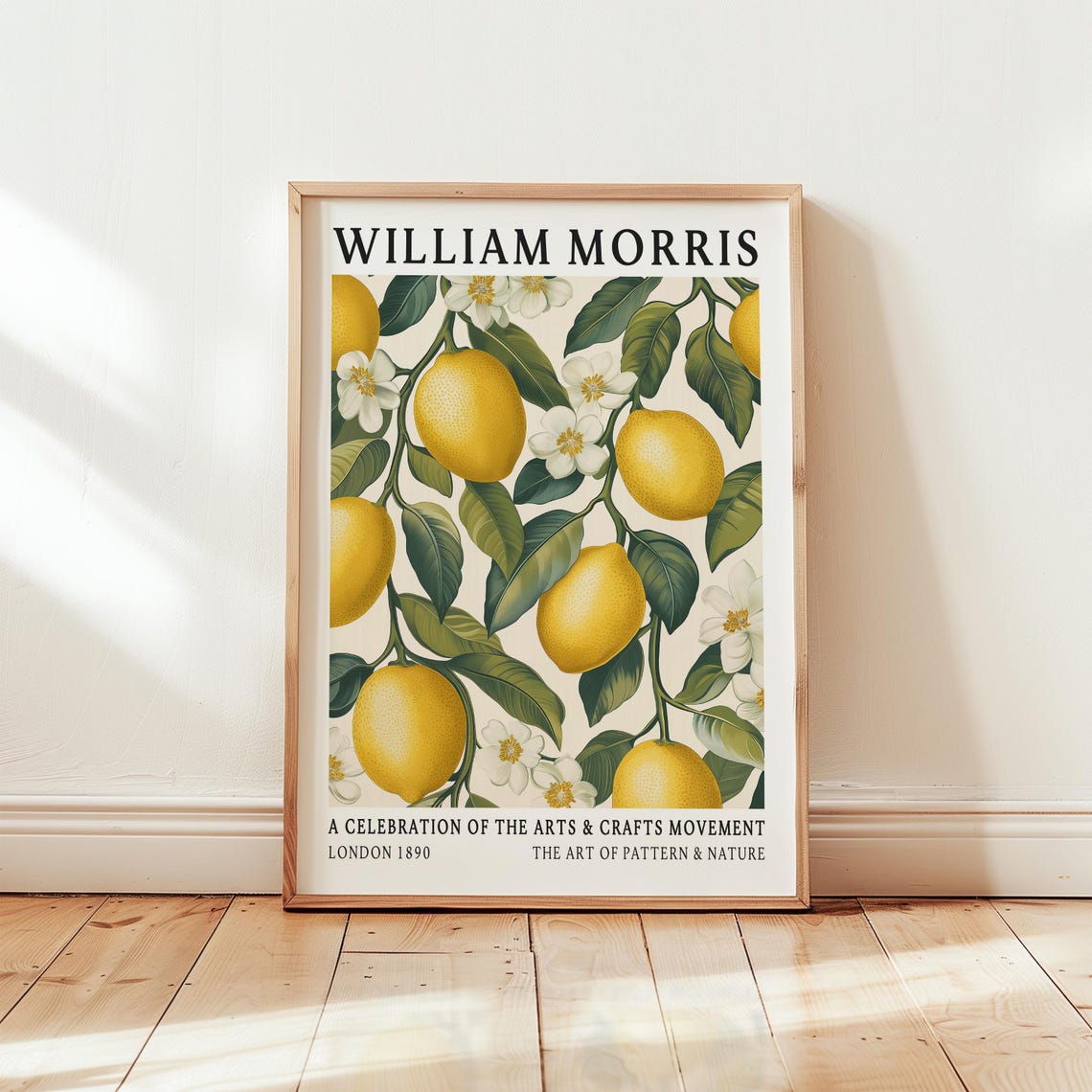 William Morris Lemon Botanical Art Citrus Branch London 1890 Poster
