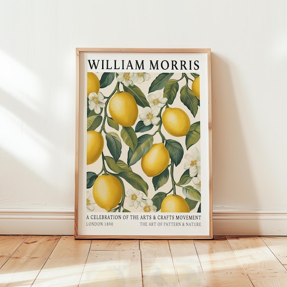 William Morris Lemon Botanical Art Citrus Branch London 1890 Poster