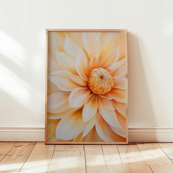 Georgia Okeeffe Dahlia Print Modern Floral Wall Art