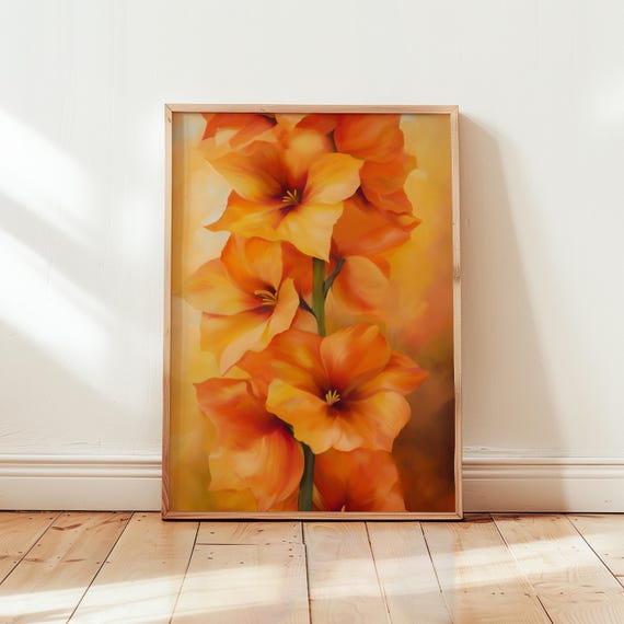 Georgia O'Keeffe Orange Flower Art Print, Modern Floral