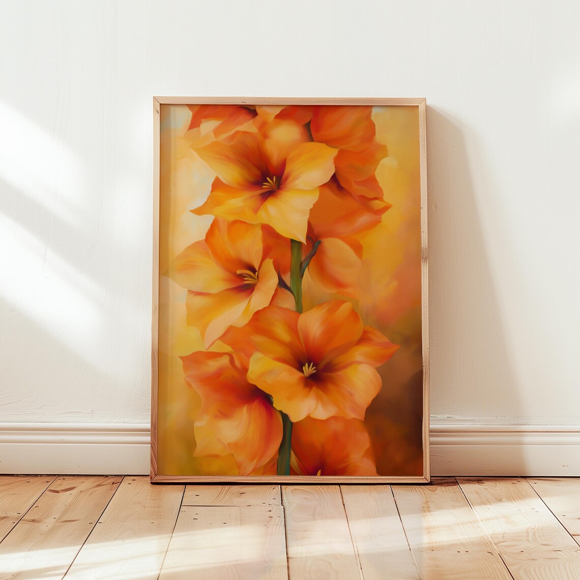 Georgia O'Keeffe Orange Flower Art Print, Modern Floral