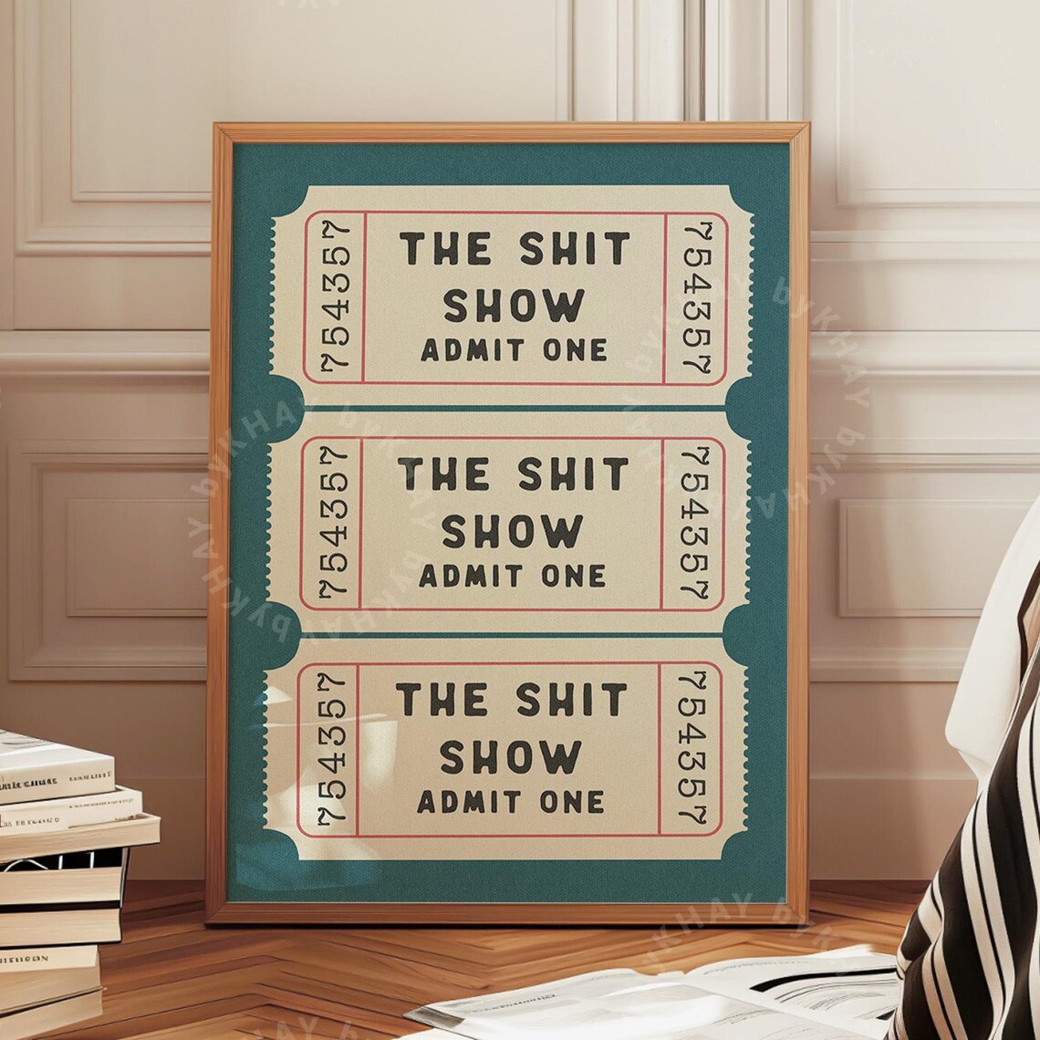 Shit Show Ticket Retro Teal Aesthetic Poster