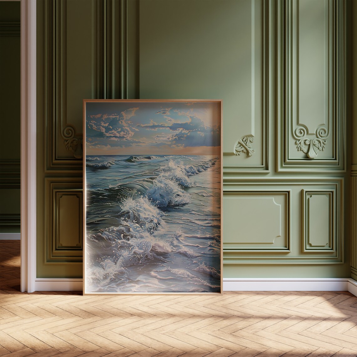 Ocean Waves Art Print, Tranquil Coastal Seascape - Image 2