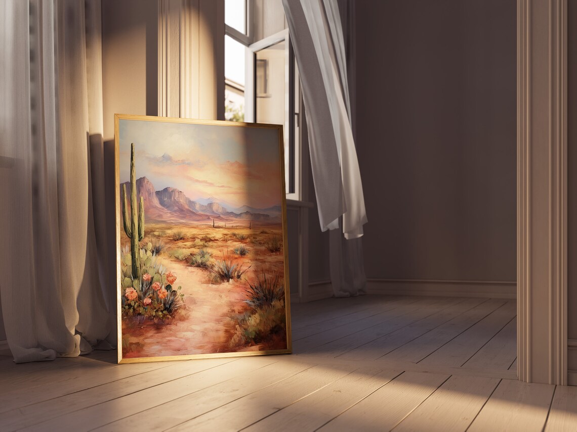 Bohemian Desert Landscape Art Print, Boho Style - Image 3