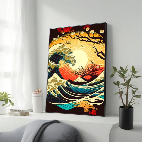 Hokusai The Great Wave Off Kanagawa Art Print Framed Artwork Famous Artwork Home Gift Interior Design Idea Gift Idea