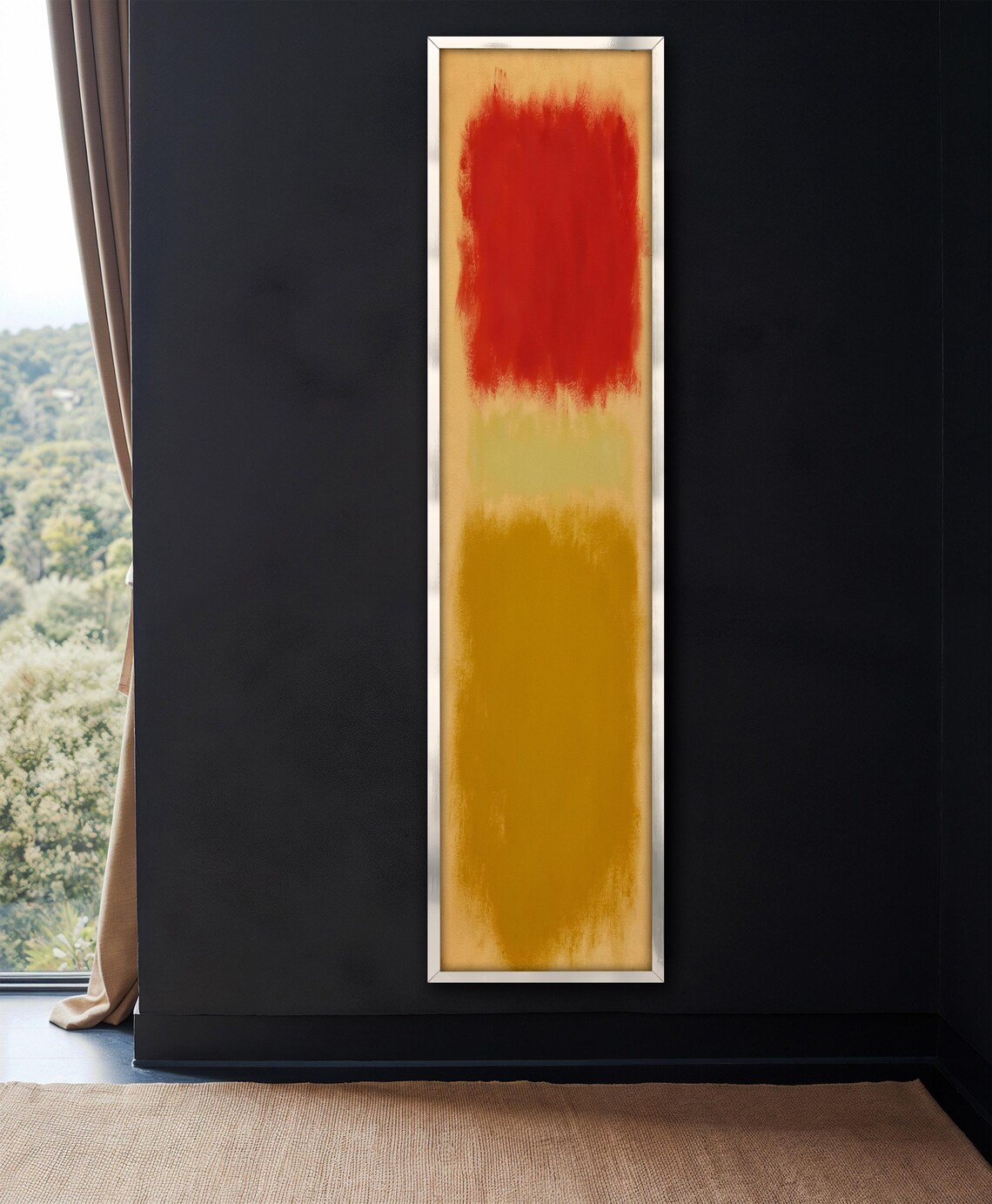 Rothko Style Red Gold Amber Color Field Vertical Abstract Art Poster - Image 4