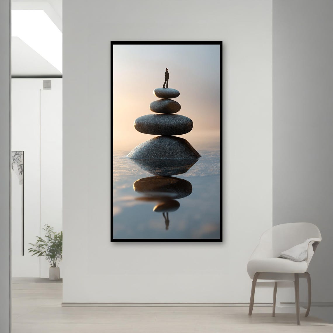 Zen Stone Balance Painting Tranquil Wall Decor Minimalist Meditation Artwork Zen Inspired Gift Modern Abstract Print - Image 2