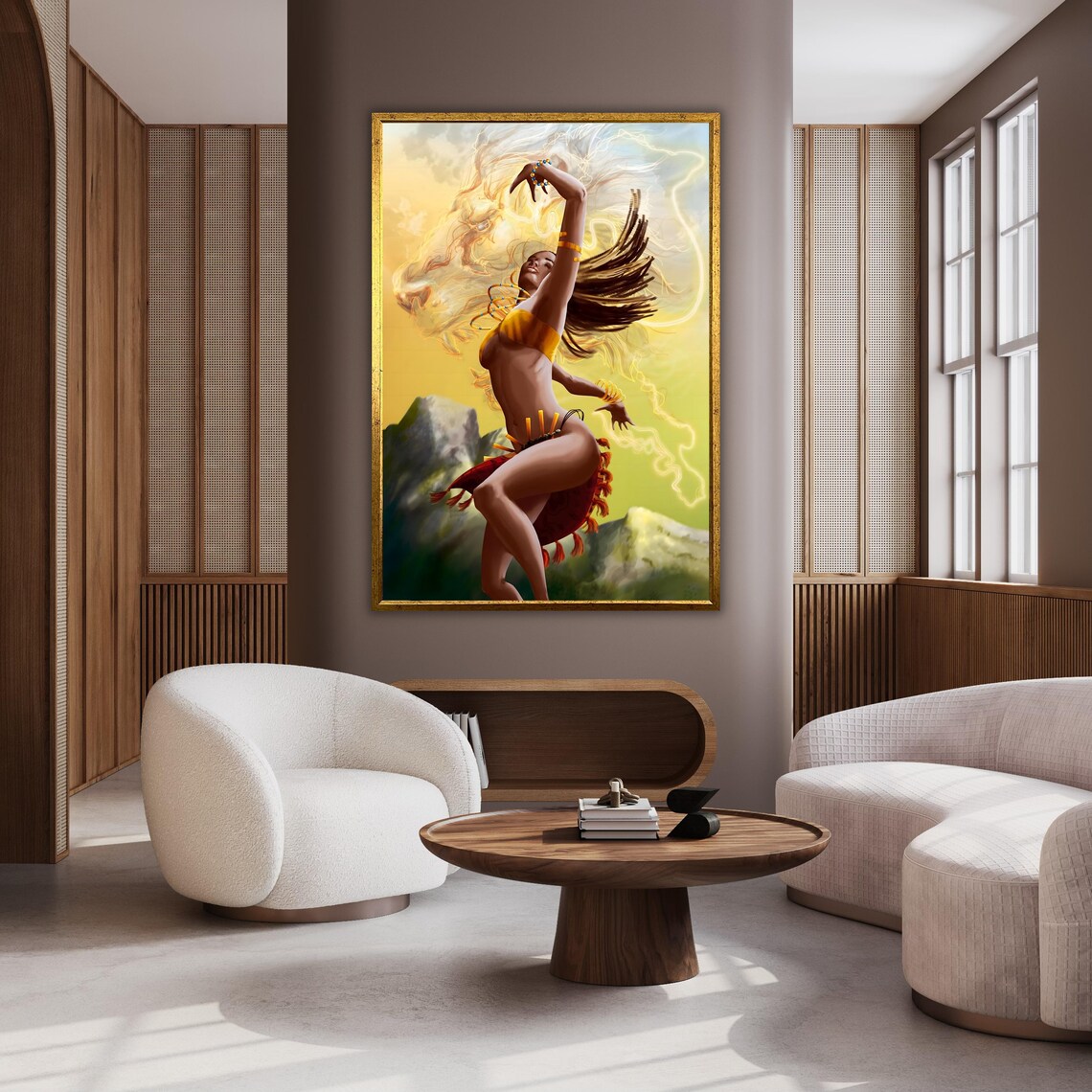 African Tribal Woman Ethnic Artistic Print Print Ready To Hang Wall Decor Framed Artwork Unique Gift - Image 2