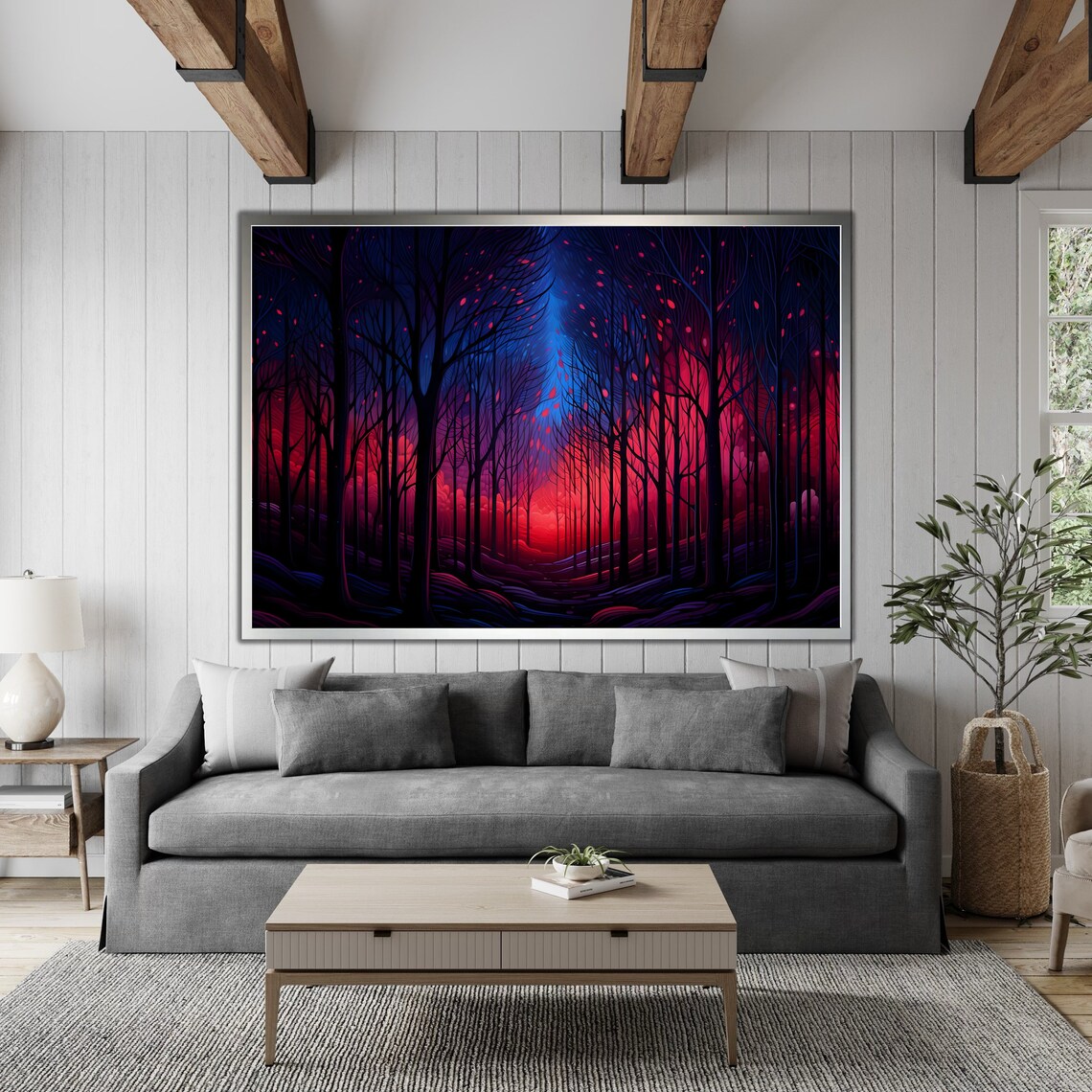 Modern Home Decor Peaceful Forest Art Framed Wall Art Large Wall Decor Luxury Gift Modern Home Decoration - Image 4