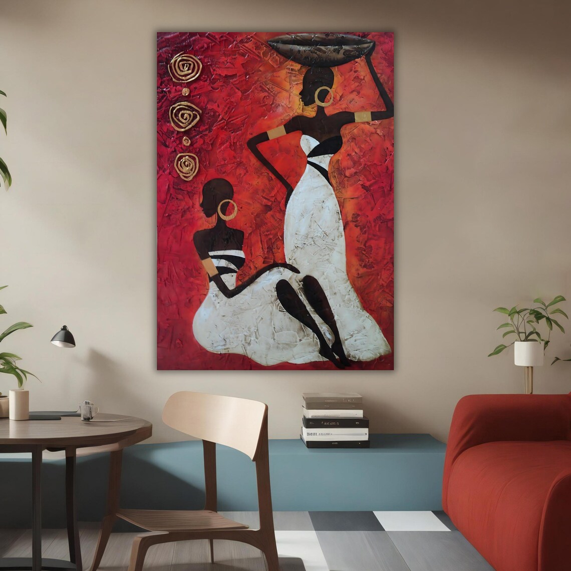 African Woman Print Ethnic Wall Decor Ready To Hang Artwork Home Decoration Unique Gift - Image 3