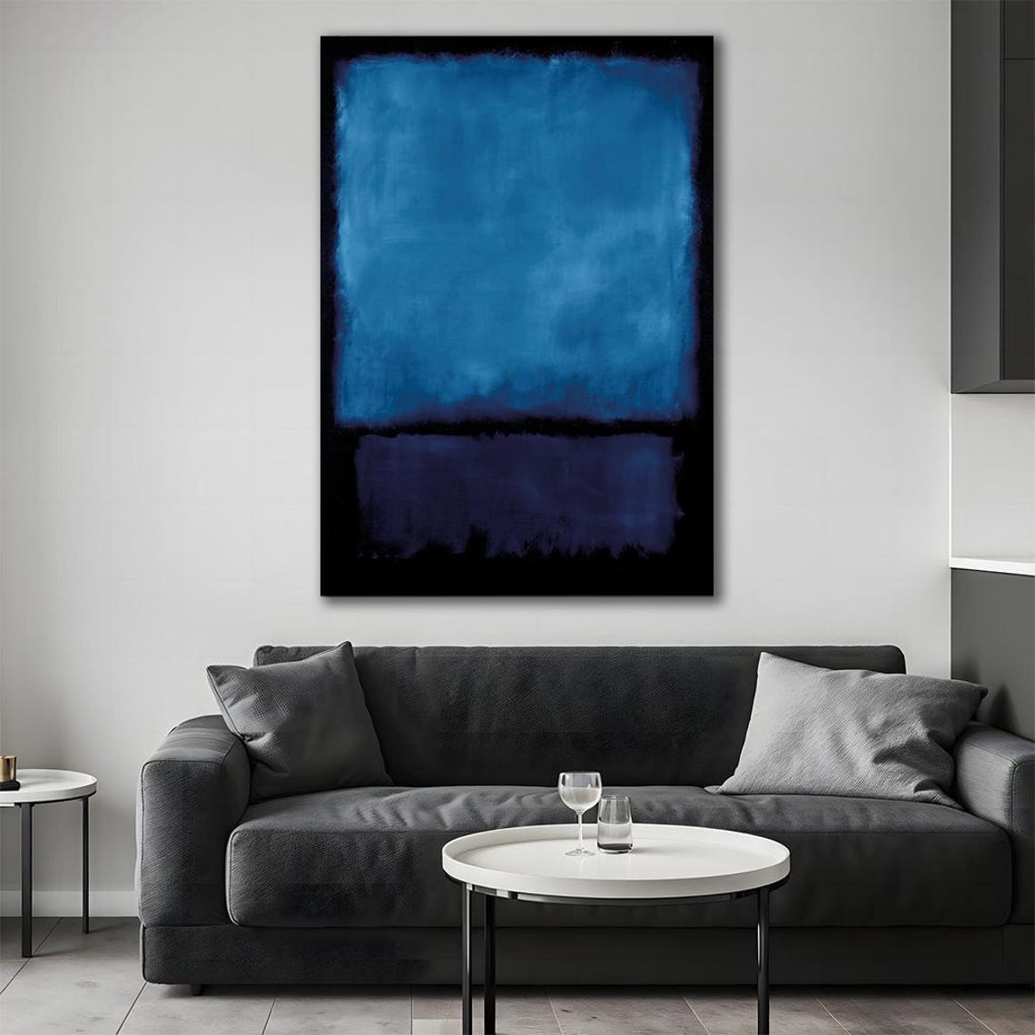 Mark Rothko Deep Blue Over Black Color Field Abstract Art Poster - Image 4