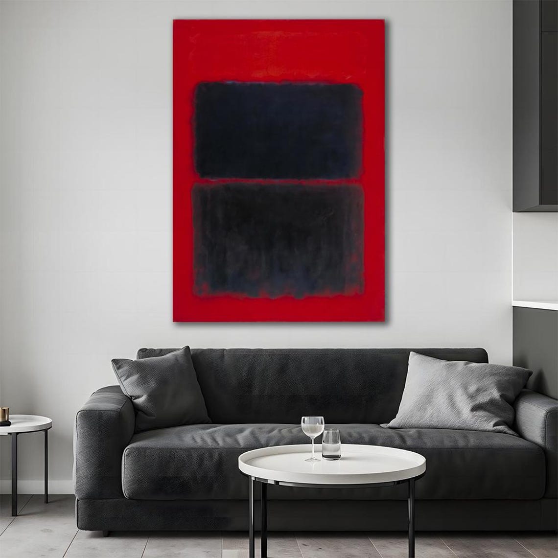 Mark Rothko Black On Red Color Field Abstract Minimalist Poster - Image 4