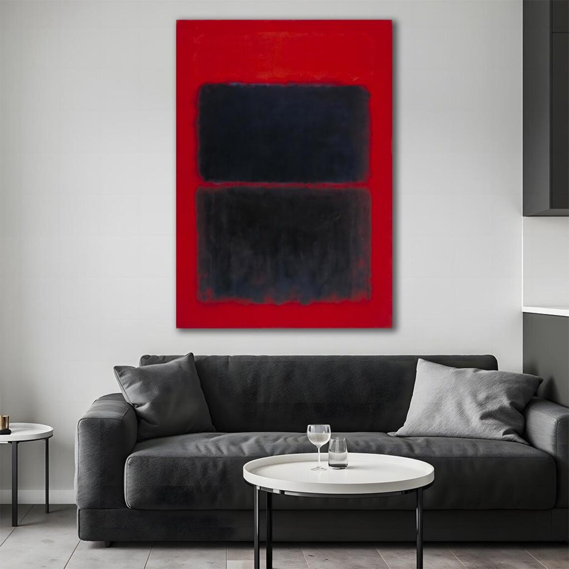 Mark Rothko Red Abstract Print Minimal Decor Red And Black Wall Decor Modern Wall Art Ready To Hang Unique Home Decor Gift - Image 4