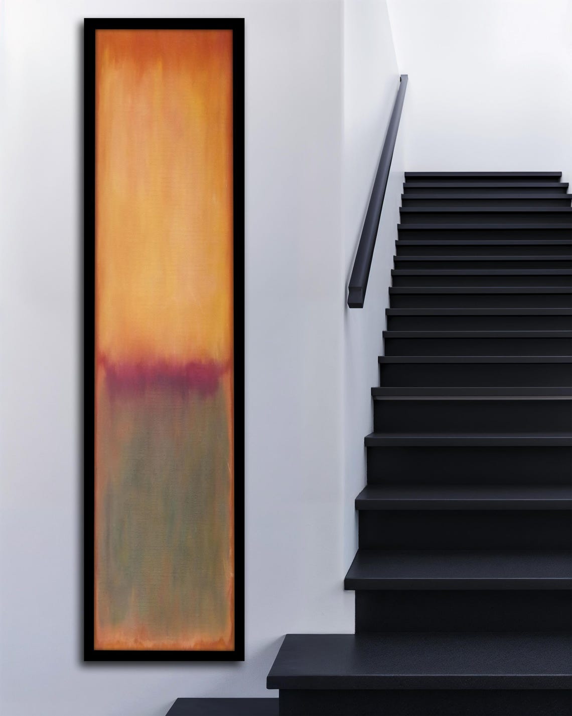 Rothko Style Orange Rose Gray Green Soft Blend Abstract Art Poster - Image 3