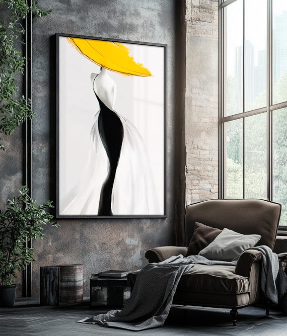 Elegant Abstract Woman Art Minimalist Fashion Illustration Black And White Wall Decor Modern Feminine Art Print Unique Gift