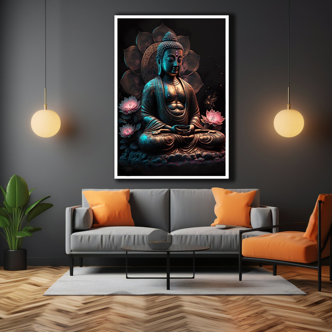 Buddha Statue Art Print, Zen Religious Decor - Image 3