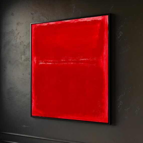 Red Abstract Wall Art Modern Mark Rothko Inspired Painting Mark Rothko Artwork Living Room Decor Ready To Hang Artwork Gift Idea