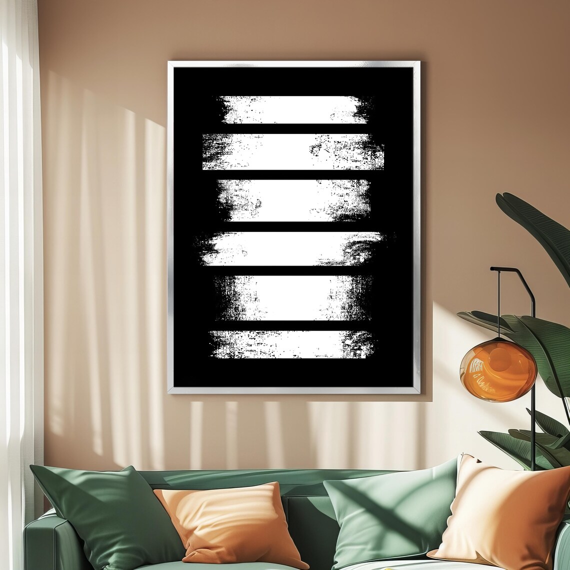 White Lines Print Minimalist Black And White Abstract Art Wall Art Decorative Wall Piece For Stylish Interiors Upscale Art Gift - Image 2