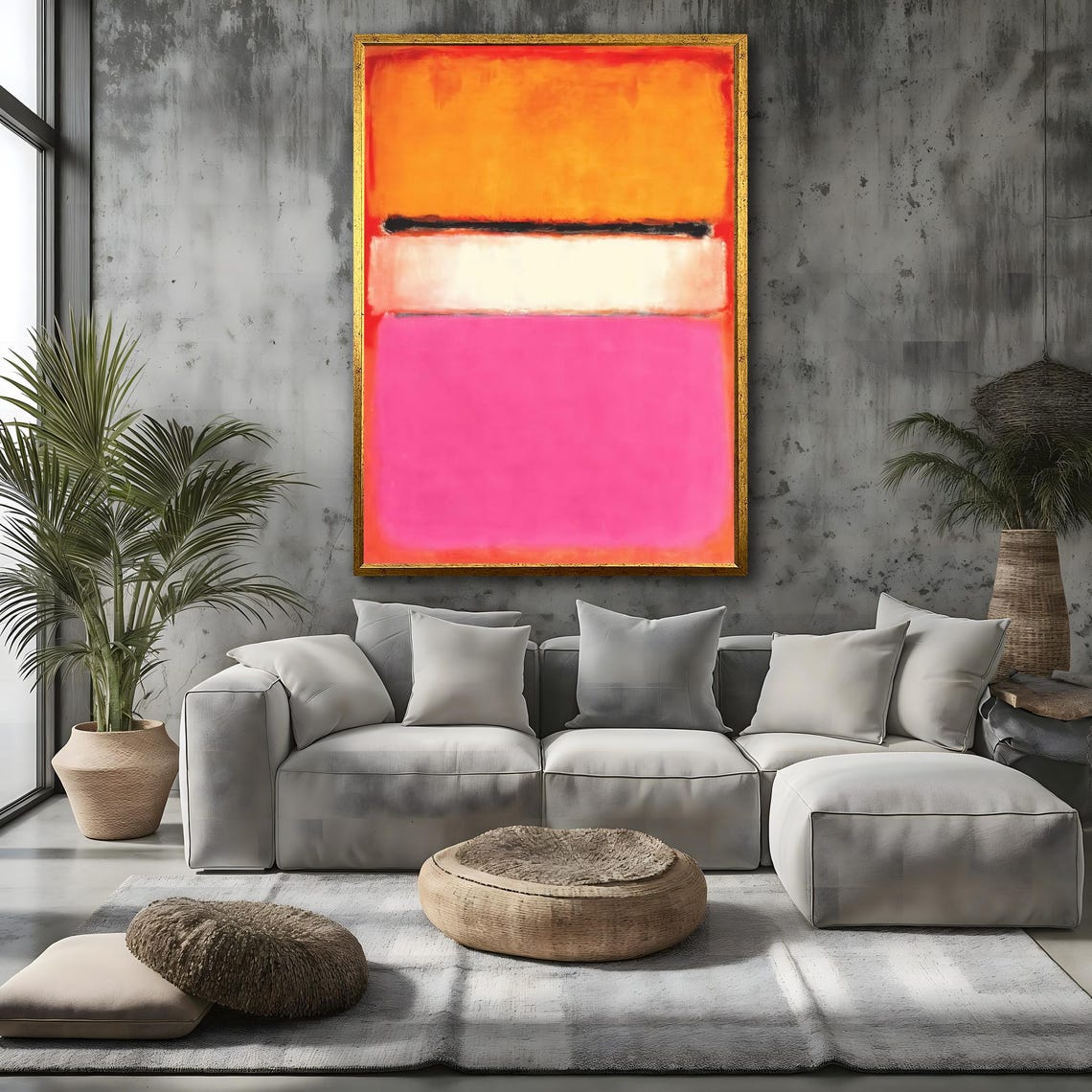 Mark Rothko Pink Orange White Color Field Abstract Art Poster - Image 3