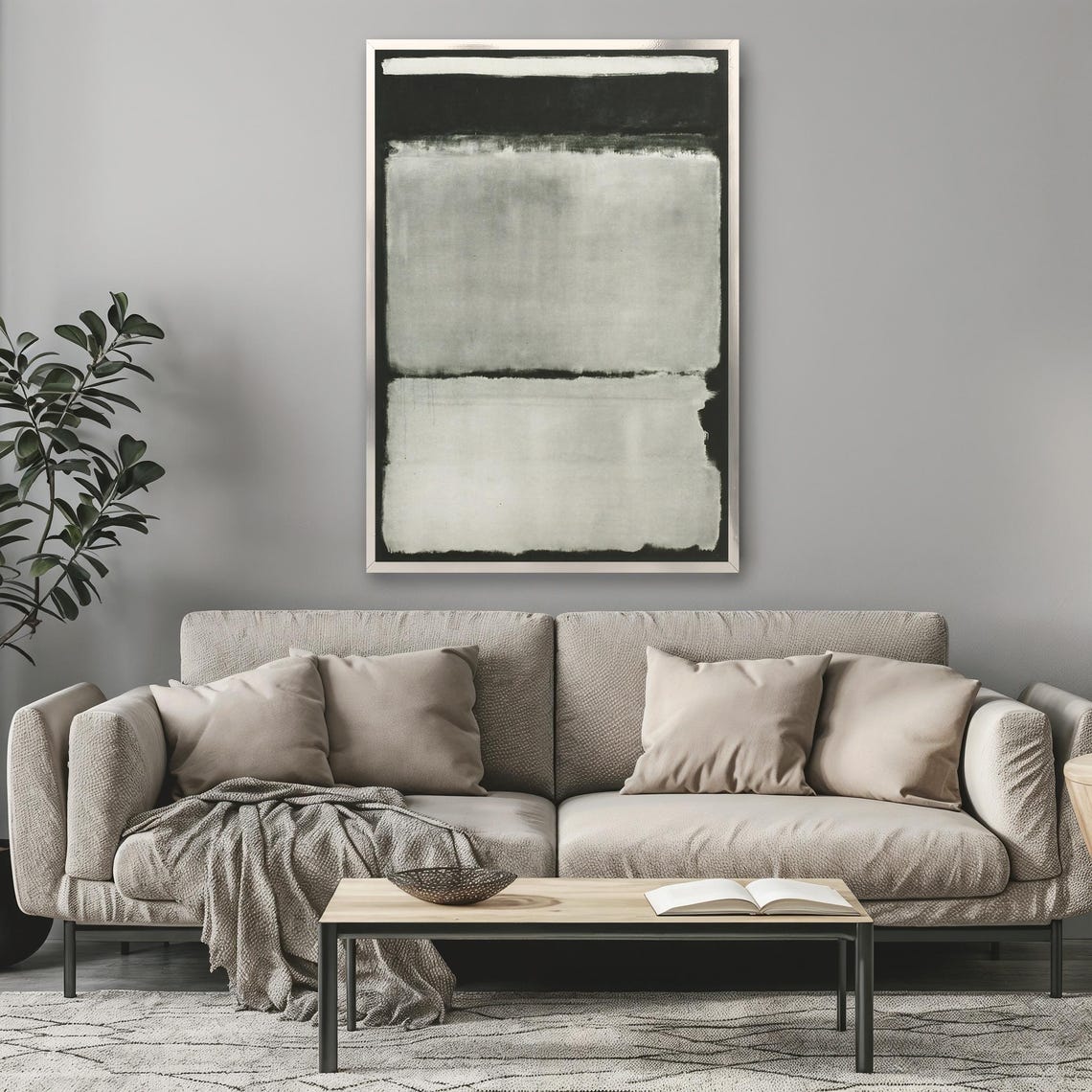 Mark Rothko Style Grey Color Field Abstract Minimalist Art Poster - Image 3