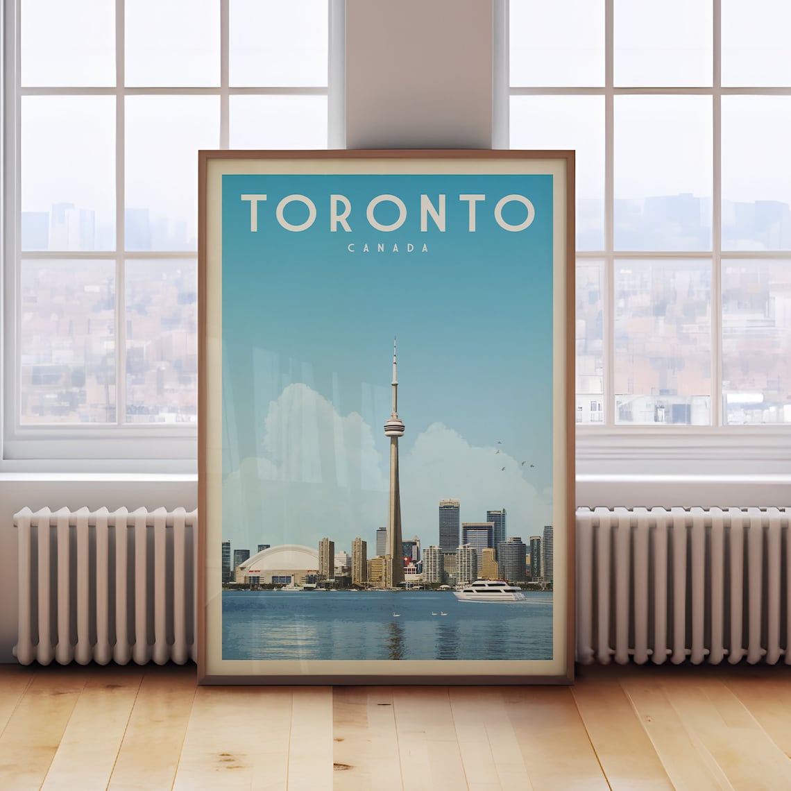 Toronto Canada Skyline, Vintage Travel Poster Print