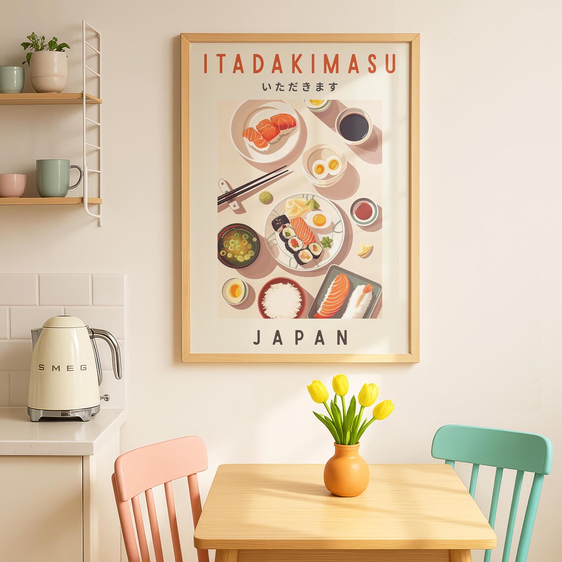 Japanese Sushi and Miso Soup Kitchen Art Print
