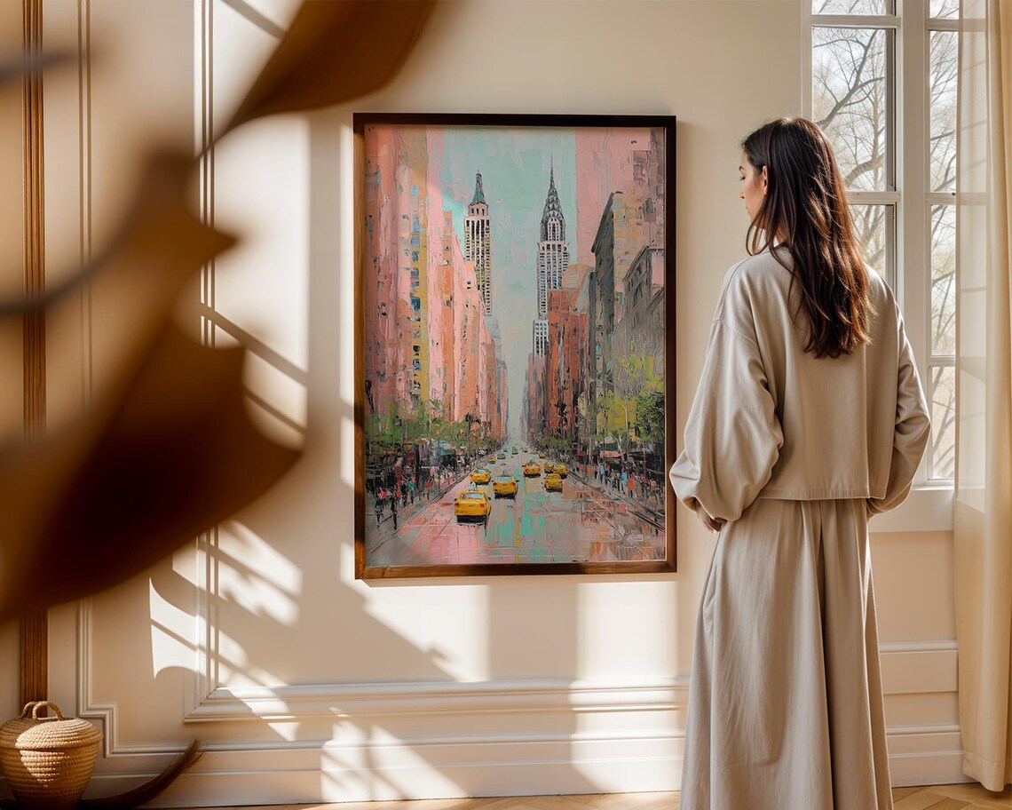 New York Abstract NYC Skyline, Modern Cityscape Art Print