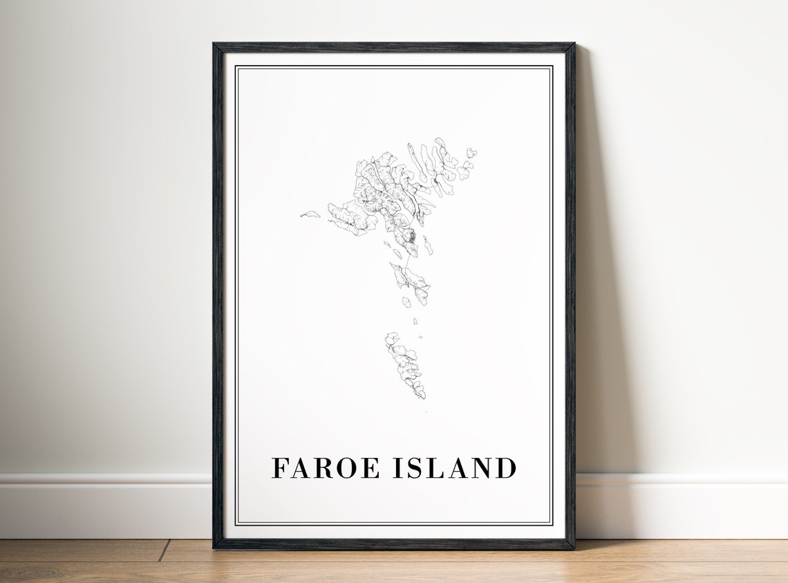 Faroe Island Minimalist Line Art North Atlantic Archipelago Poster