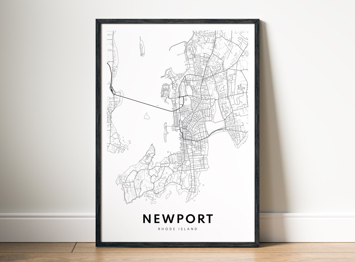 Newport Rhode Island Coastal Minimalist City Street Map Poster - Image 5