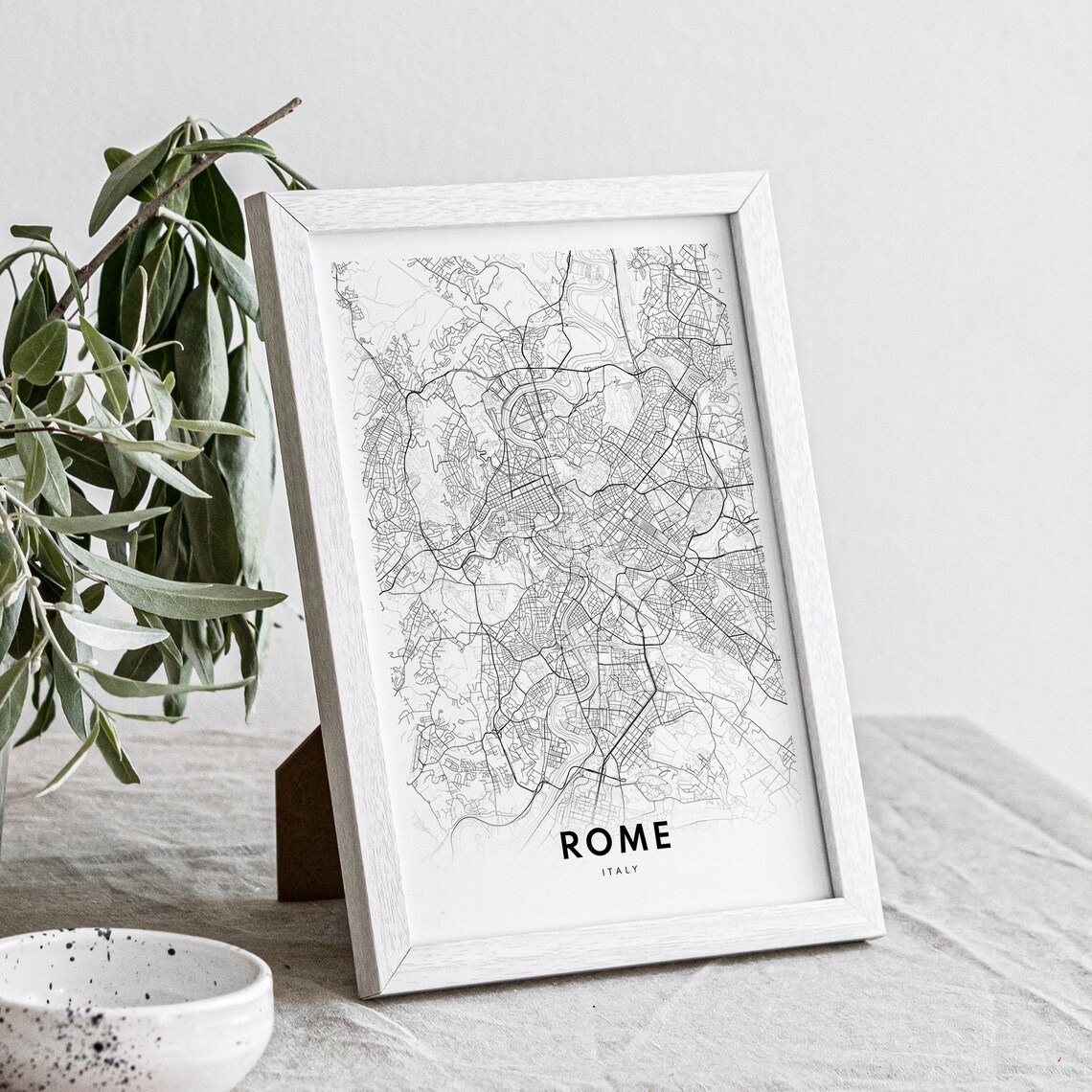 Rome Map Art Print, Black and White Travel Poster - Image 4