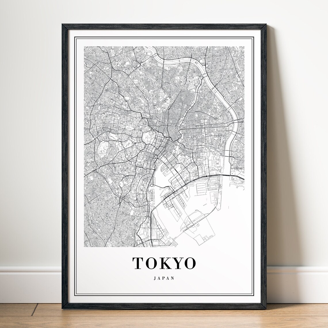 Tokyo Map Poster, Black And White Travel Map