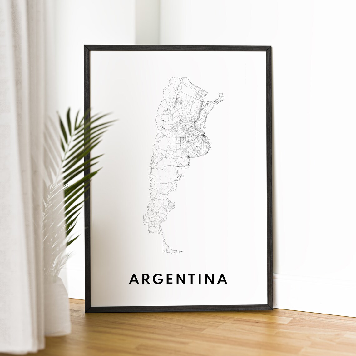 Argentina Map, Black And White Travel Poster - Image 2