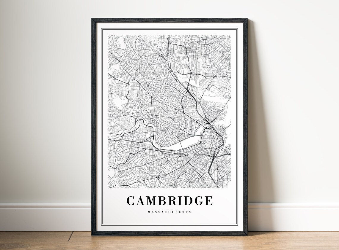 Cambridge Massachusetts Map Poster, Black And White - Image 5