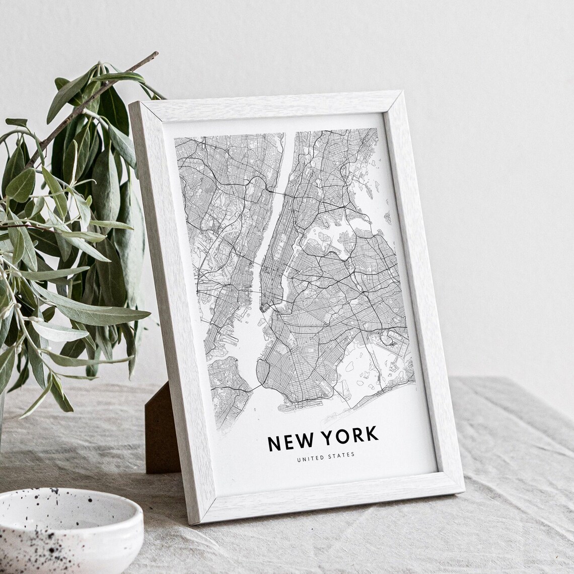 New York Map Print, Minimal Black and White Poster - Image 4