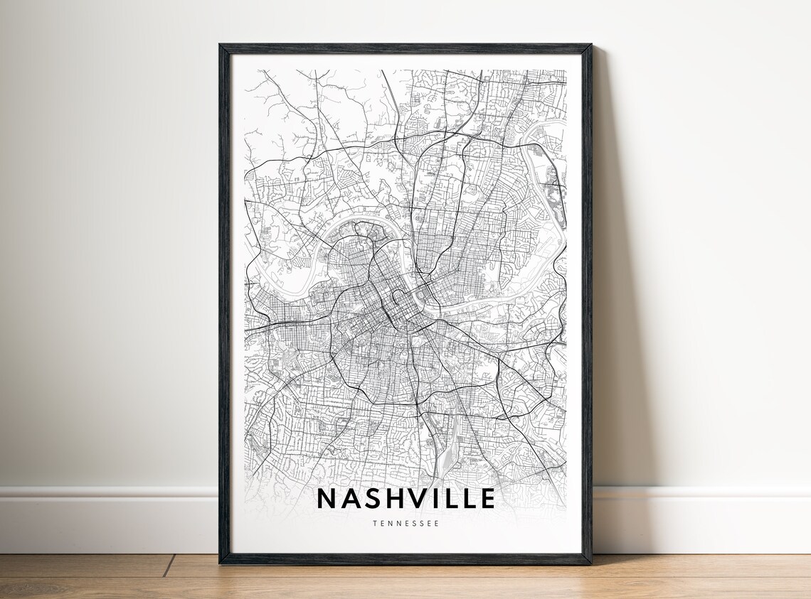 Nashville Map Poster, Nashville USA Travel Map