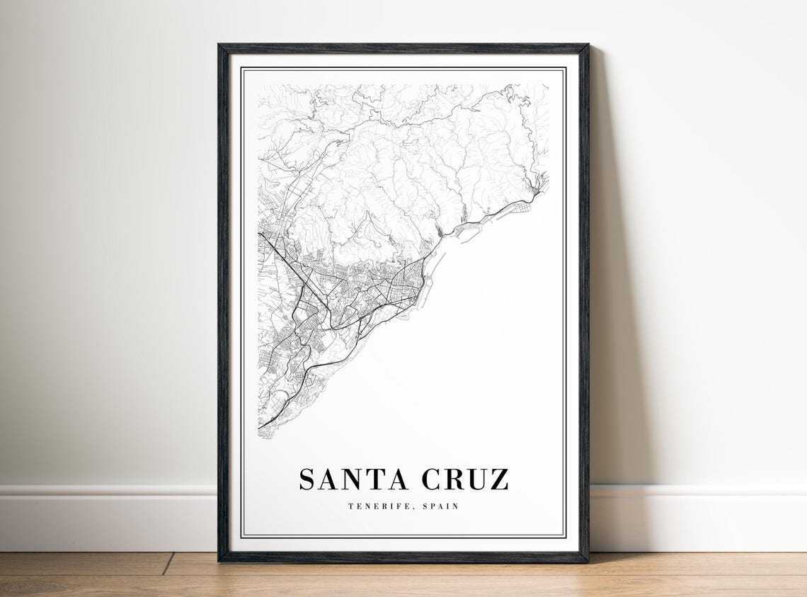 Santa Cruz Tenerife Spain Canary Islands City Street Map Poster - Image 5
