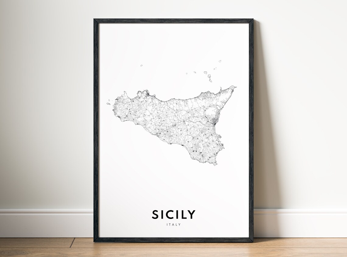 Sicily Italy Map Poster, Travel Map Wall Art - Image 5
