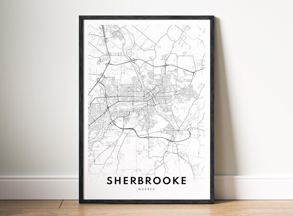 Sherbrooke Map Poster, Minimalistic City Art