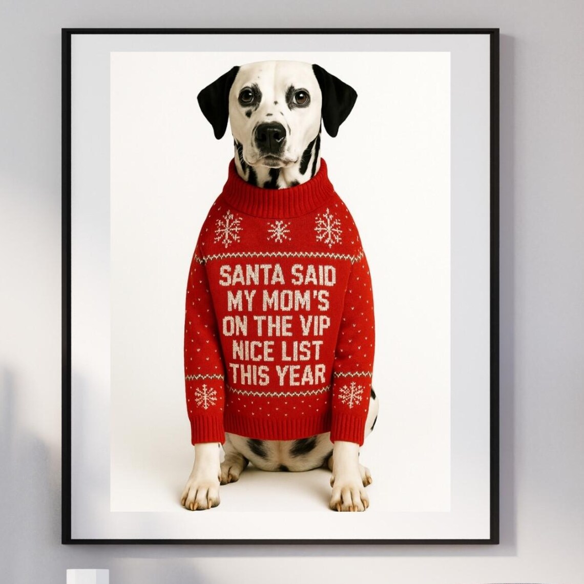 Dalmatian Mom Christmas Gift, Funny Wall Art