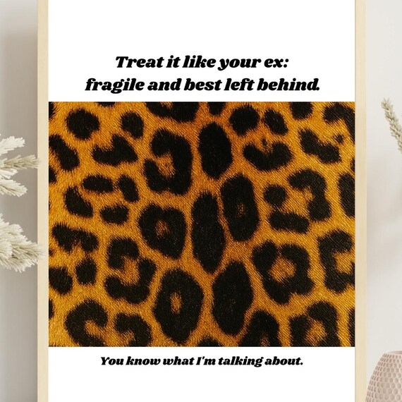 Funny Bathroom Wall Art Leopard Print Exinspired Quote Postersassy Bar Decor Glam Salon Humor Llama Style