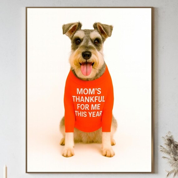 Miniature Schnauzer Thanksgiving Wall Art Photography Print Poster Gift For Owners
