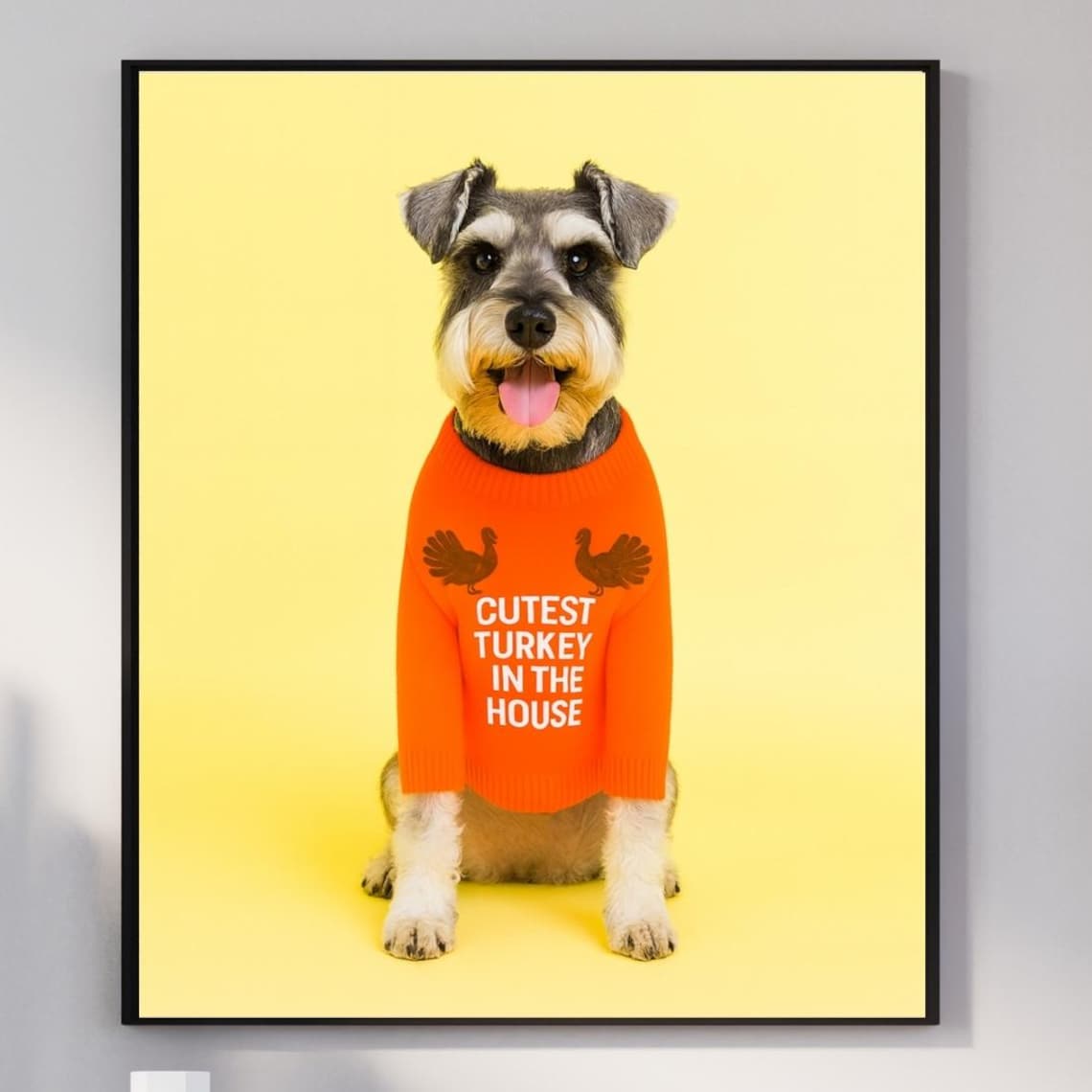 Schnauzer Cutest Turkey in the House Thanksgiving Photo Poster