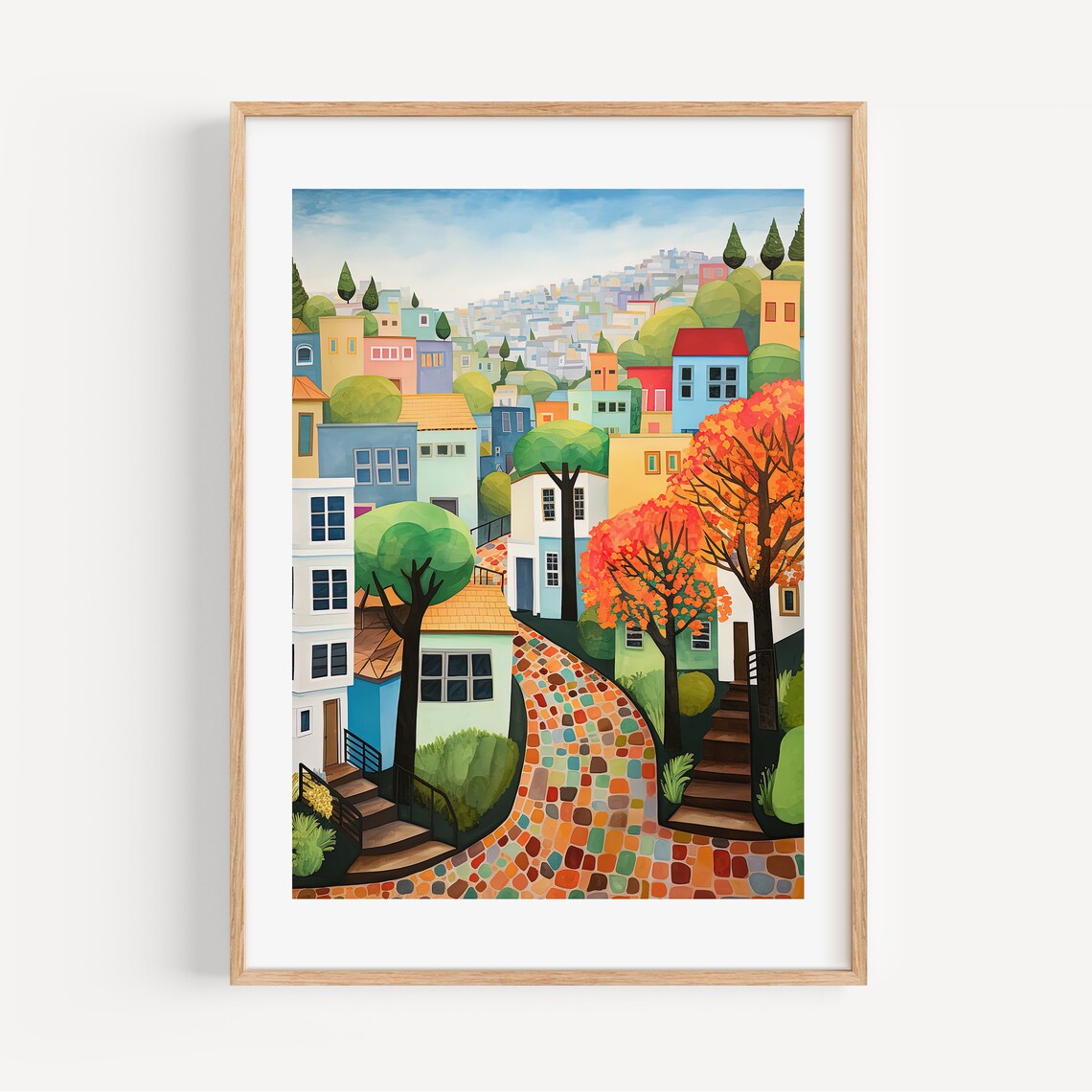 San Francisco Lombard Street Watercolor Travel Poster